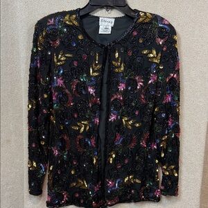 Stenay Black Jacket with Vibrant Beaded Design